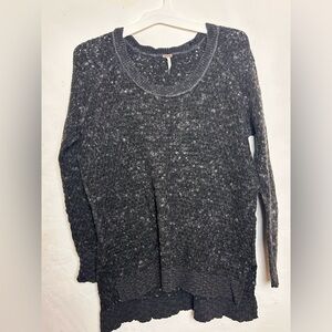 Free People Charcoal Knit Sweater Size M